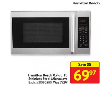 Walmart Hamilton beach 0.7-cu. ft. stainless steel microwave offer