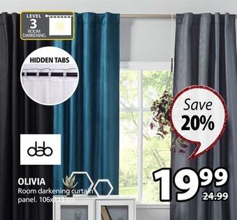 JYSK Olivia room darkening curtain panel offer
