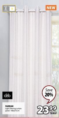 JYSK Farrah light filtering curtain panel offer