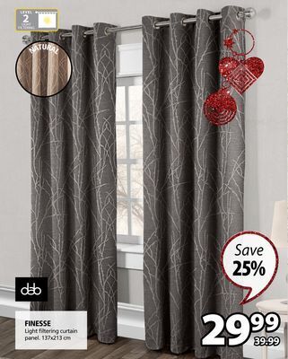 JYSK Finesse light filtering curtain panel offer