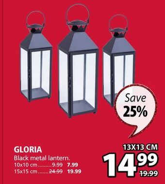 JYSK Gloria black metal lantern offer