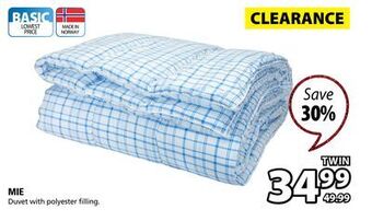 JYSK Mie duvet with polyester filling offer