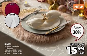 JYSK Rimini jacquard tablecloth offer