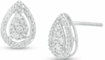 0.25 CT. T.W. Pear-Shaped Multi-Diamond Frame