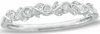 0.04 CT. T.W. Diamond Five Stone Leaf Vine Stackabl