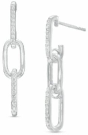 Peoples Jewellers 0.16 CT. T.W. Diamond paperclip Link Drop offer