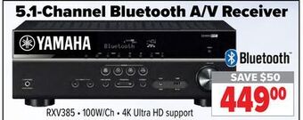 2001 Audio Video Yamaha 5.1-channel bluetooth a/v receiver offer