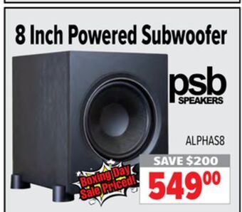 2001 Audio Video 8 inch powered subwoofer offer