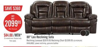 The Brick Leo leath-aire® fabric reclining sofa - walnut offer