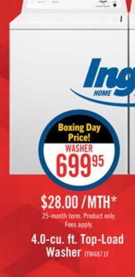 The Brick Inglis 4.0 cu. ft. top-load washer – itw4871fw offer