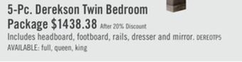 The Brick Derekson 5-piece twin bedroom package offer