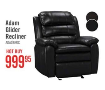The Brick Adam leather-look fabric glider recliner - black offer