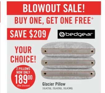 The Brick Bedgear glacier 1.0 pillow - stomach sleeper offer
