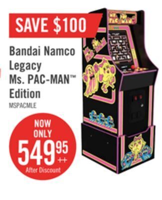 The Brick Arcade1up bandai namco legacy ms. pac-man™ edition arcade cabinet with riser offer