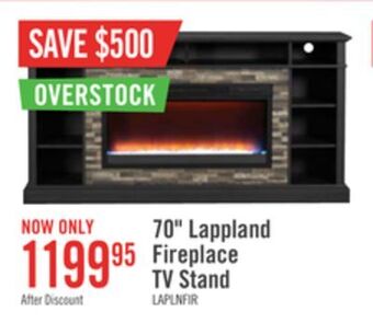 The Brick Lappland 70" tv stand with crystal ember firebox offer
