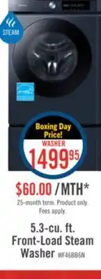 The Brick Samsung bespoke 5.3 cu. ft. smart front-load washer - wf46bb6700adus offer