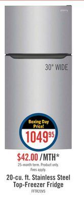 The Brick Frigidaire 20 cu. ft. top-freezer refrigerator - fftr2045vs offer