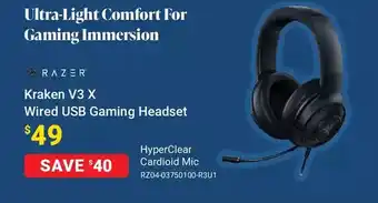 Visions Electronics Kraken v3 x wired usb gaming headset offer
