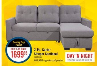 The Brick Carter 2-piece linen-look fabric right-facing sleeper sectional - solis grey offer