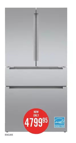 The Brick Bosch 800 series 36" counter-depth french door refrigerator offer