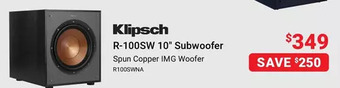 Visions Electronics Klipsch r-100sw 10" subwoofer offer