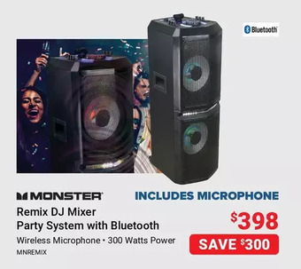 Visions Electronics Monster remix dj mixer party system with bluetooth offer