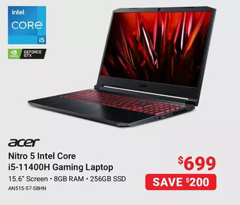 Visions Electronics Acer nitro 5 intel core i5-11400h gaming laptop offer