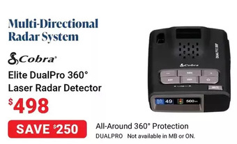 Visions Electronics Cobra elite dualpro 360° laser radar detector offer