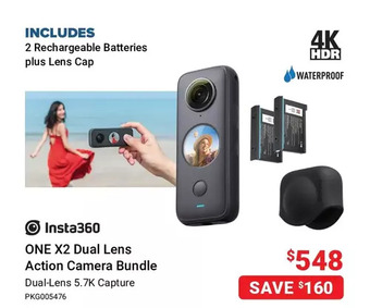 Visions Electronics Insta360 one x2 dual lens action camera bundle offer