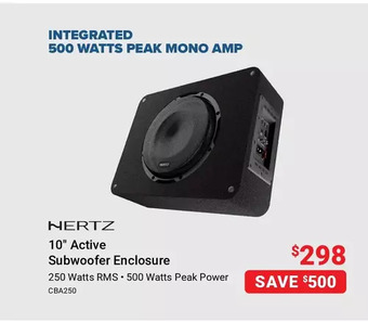 Visions Electronics Nertz 10" active subwoofer enclosure offer
