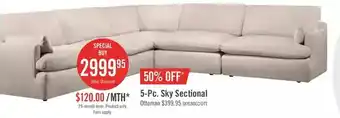 The Brick 5-pc. sky sectional | ottoman offer