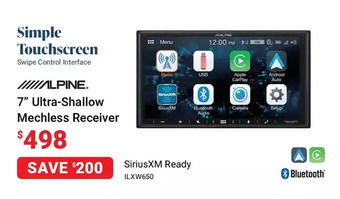 Visions Electronics Alpine 7" ultra-shallow mechless receiver offer