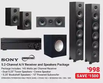 Visions Electronics Sony 5.2-channel a/v receiver and speakers package offer