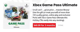 GameStop Xbox game pass ultimate 3-month membership offer