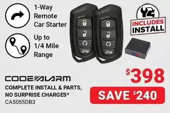 Visions Electronics Code alarm complete install & parts, no surprise charges offer