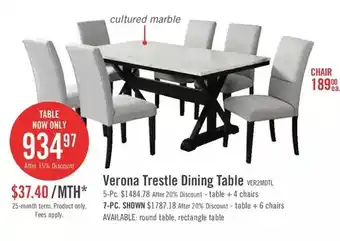 The Brick Verona trestle dining table | 5-pc. | 7-pc. offer