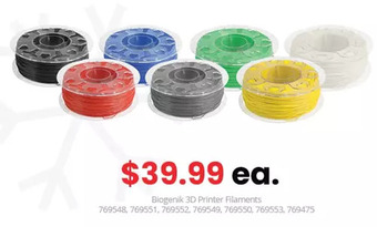 GameStop Biogenik 3d printer filament black offer