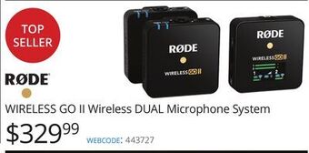 Vistek Rode wireless go ii wireless dual microphone system offer
