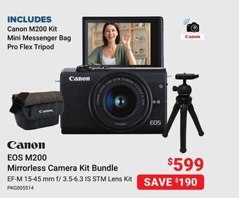 Visions Electronics Canon eos m200 mirrorless camera kit bundle offer