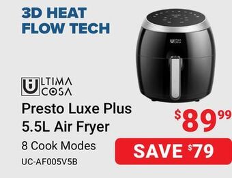 Visions Electronics Ultima cosa presto luxe plus 5.5l air fryer offer