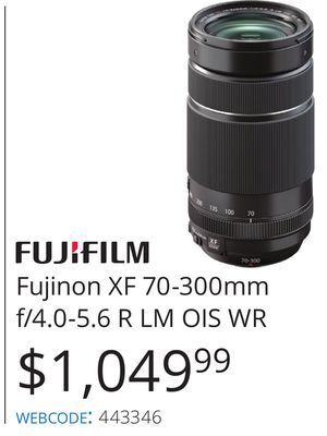 Vistek Fujifilm fujinon xf 70-300mm f/4.0-5.6 r lm ois wr offer