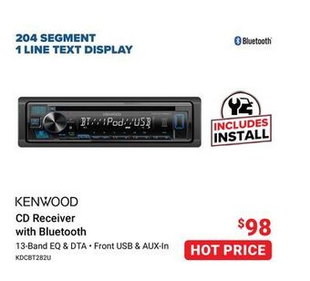 Visions Electronics Kenwood cd receiver with bluetooth offer
