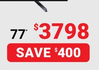 Visions Electronics Sony native 120hz panel 77" a80k smart tv offer