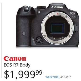 Vistek Canon eos r7 body offer