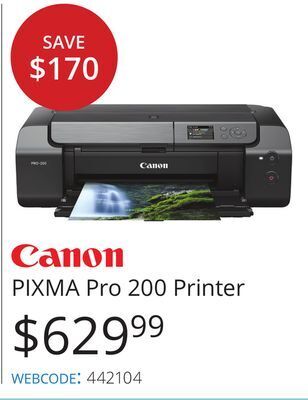 Vistek Canon pixma pro 200 printer offer