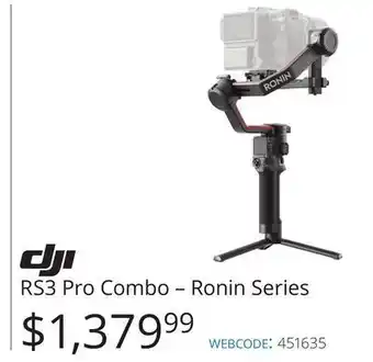 Vistek Dji rs3 pro combo-ronin series offer