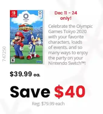 GameStop Mario and sonic at the olympic games tokyo 2020 offer