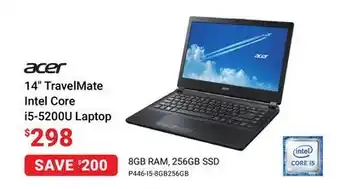 Visions Electronics Acer 14" travelmate intel core i5-5200u laptop offer