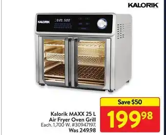 Walmart Kalorik maxx 25l air fryer oven grill offer