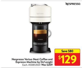 Walmart Nespresso® vertuo next coffee and espresso machine by de'longhi offer